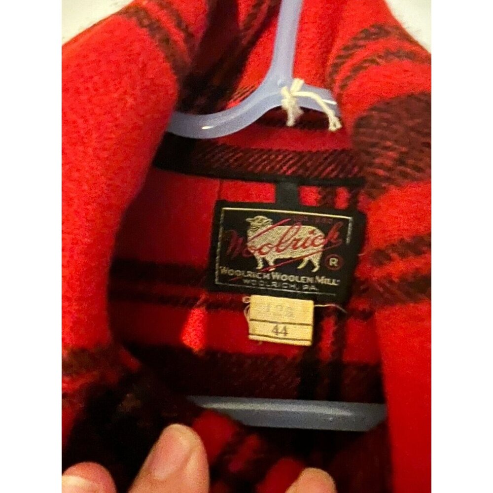 Vtg Woolrich Men's 40s 50s Red Wool Plaid Mackina… - image 3